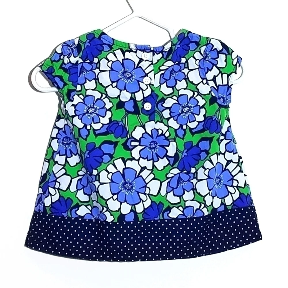 Gymboree Floral Flower Bow Top Shirt 6-12m